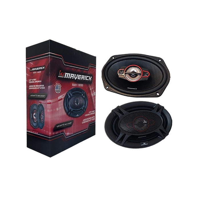 juego de parlantes para auto 6x9 maverick 4 vías 650w audio color negro