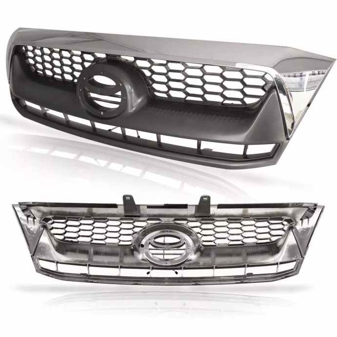 careta toyota hilux 2008 2011 gris moldura cromada