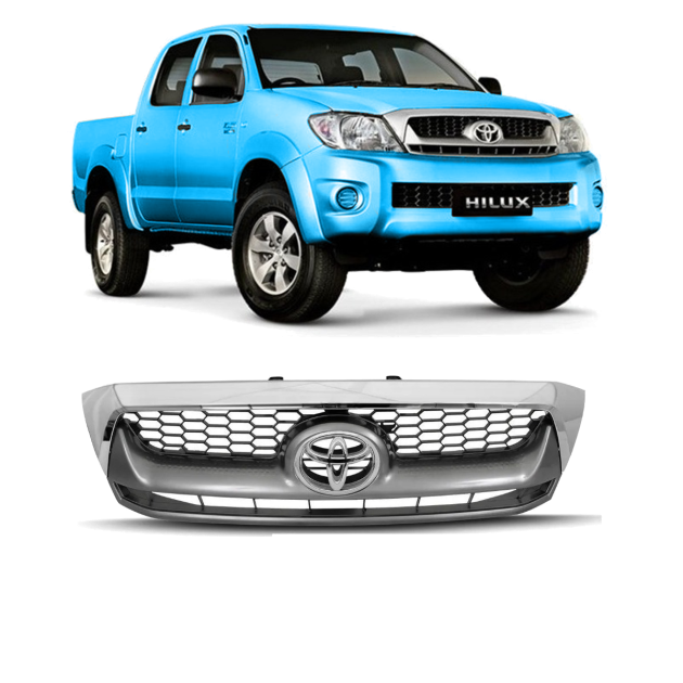 careta toyota hilux 2008 2011 gris moldura cromada