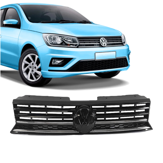 careta negra con moldura cromada vw saveiro g7 2016/...