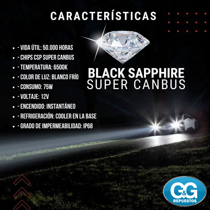 cree led h4 ir100 iron black sapphire super canbus 75w