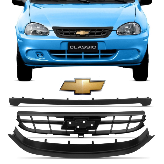 kit careta + 2 molduras + insignia chevrolet corsa 2009 2010