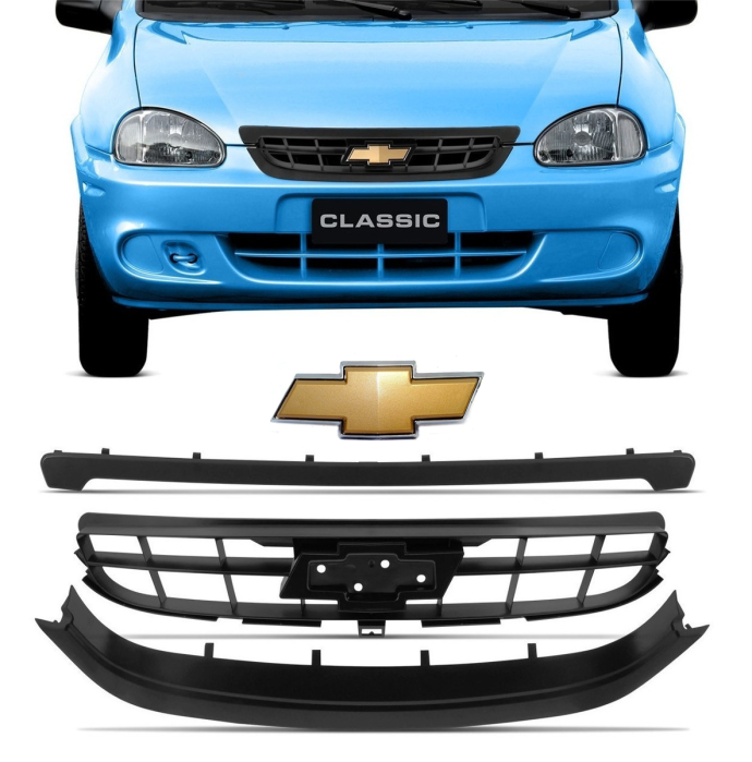 kit careta + 2 molduras + insignia chevrolet corsa 2009 2010