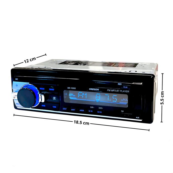 radio bluetooth frente fijo sd mp3 usb radio fm aux oregon or 1000