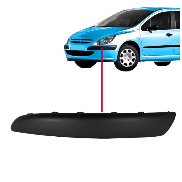 moldura de paragolpe delantero izquierdo peugeot 307 2001 2006