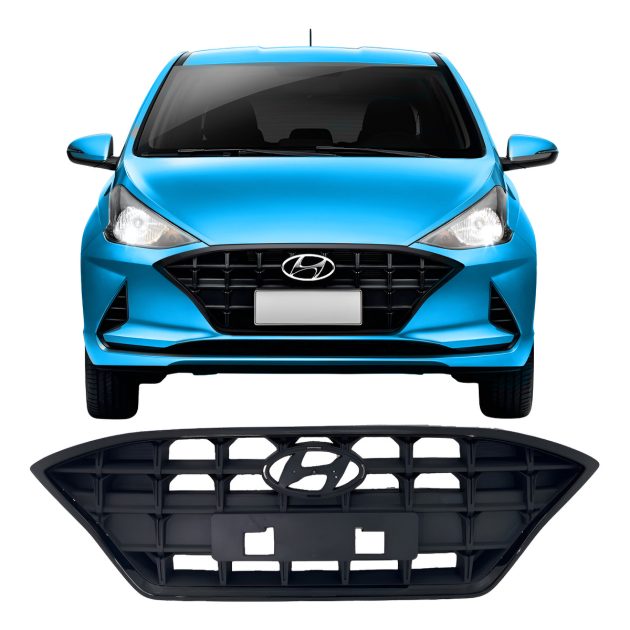 careta rejilla de paragolpe negra marco negro hyundai hb20 2020 2022