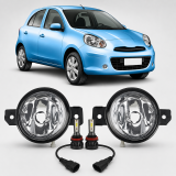 kit 2 faros auxiliar camineros + 2 led h11 nissan march 2011 2013