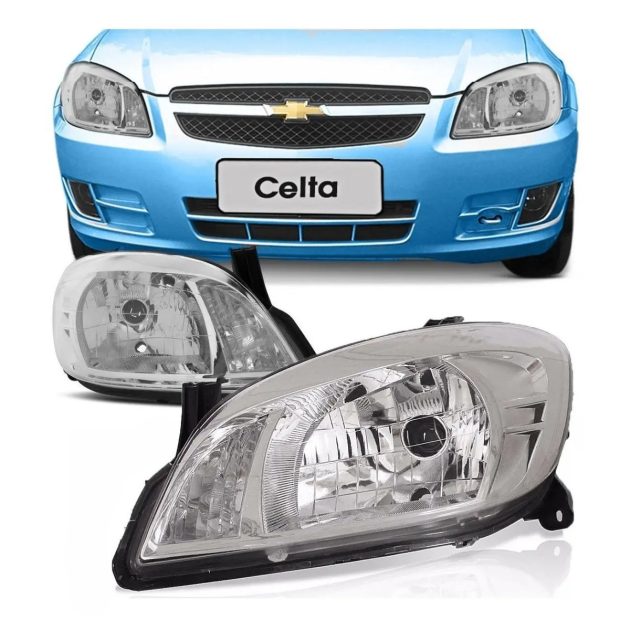 kit 2 semiopticas chevrolet celta cromada 2007 2016