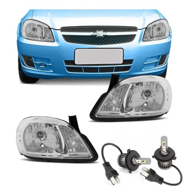 kit 2 semiopticas chevrolet celta cromada 2007 2016