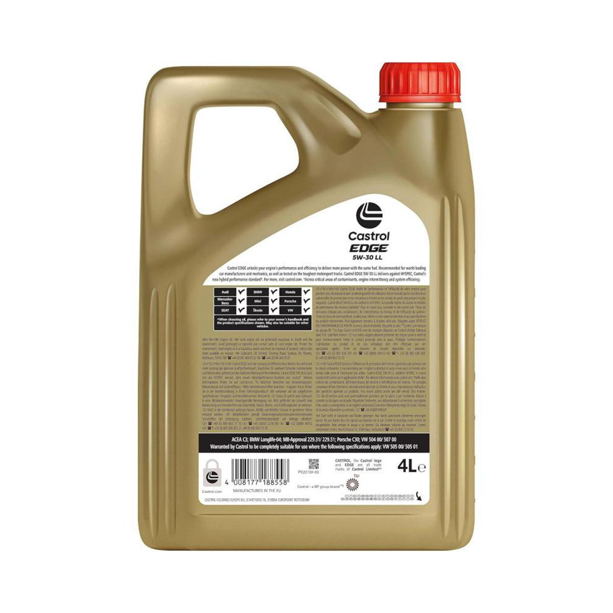 Aceite Castrol Edge 5W30 LL Full Sintético 4 Litros - Imagen 2