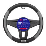 cubre volante sparco ecocuero negro costura roja 38cm