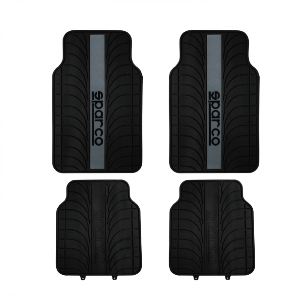 alfombras universales sparco pvc 4 piezas negro/gris – spc1913gr