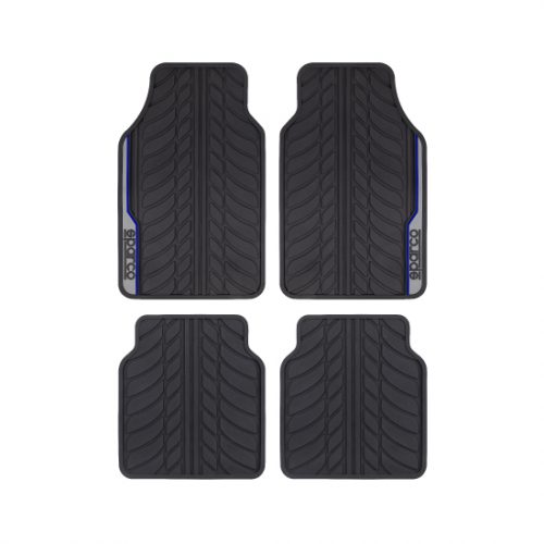 alfombras universales sparco 4 piezas negro/azul – spf507bl