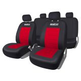 cubre asiento sparco duo negro y rojo 9 piezas sps425rd