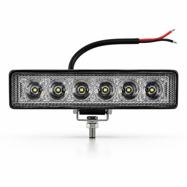 faro auxiliar caminero rectangular led luxled 18w 6 led 12/24v dj1112spepi