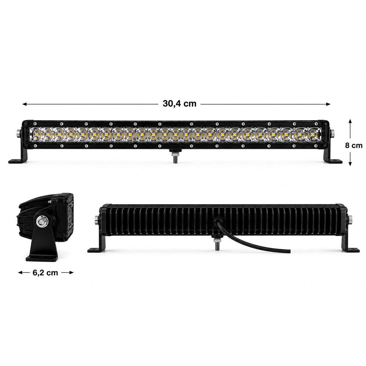 barra faro auxiliar caminero led luxled 30cm 72w 24 led 12/24v bar72d4