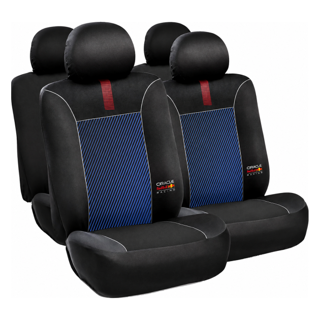 cubre asiento tela red bull racing negro azul universal 10 piezas rbsc006br