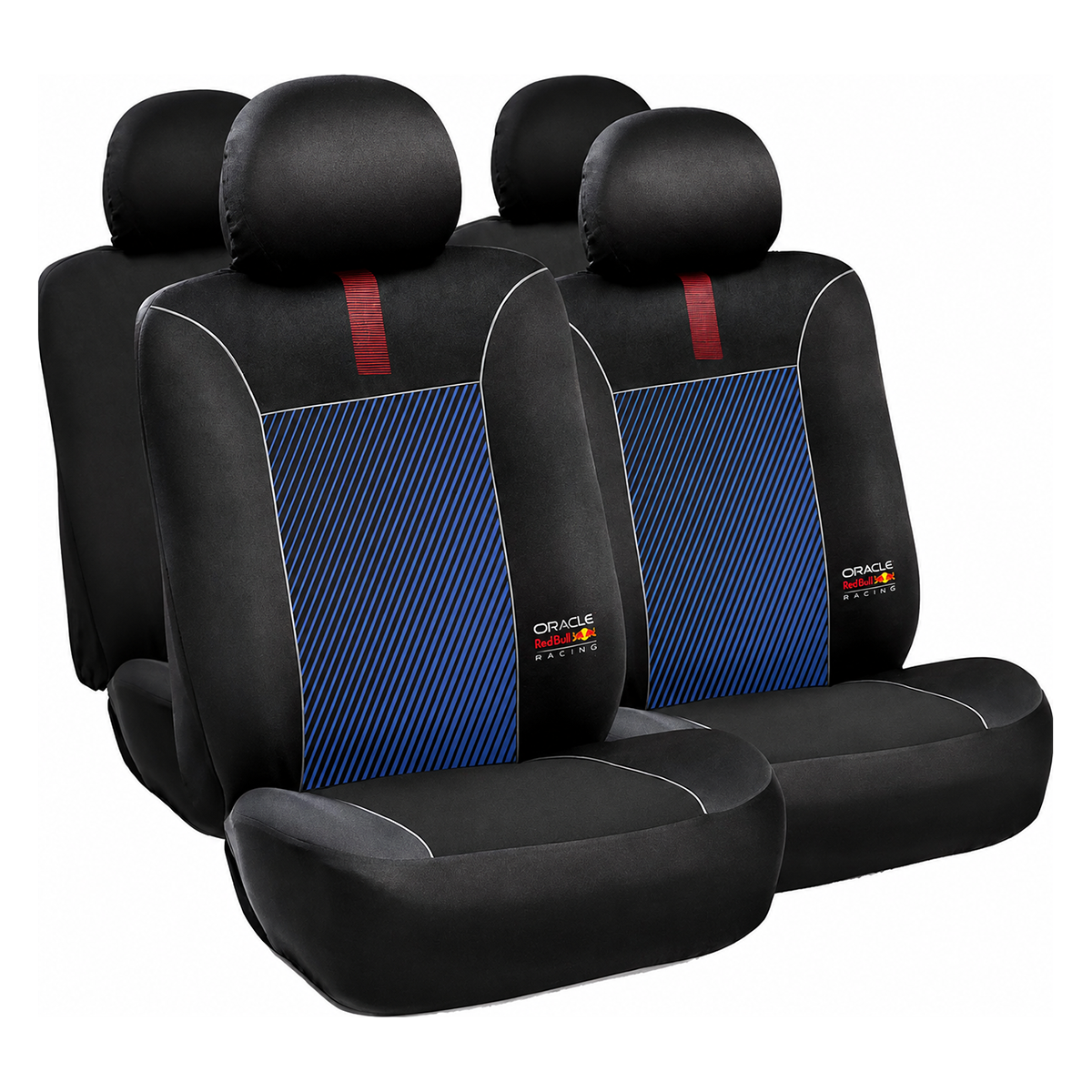 cubre asiento tela red bull racing negro azul universal 10 piezas rbsc006br
