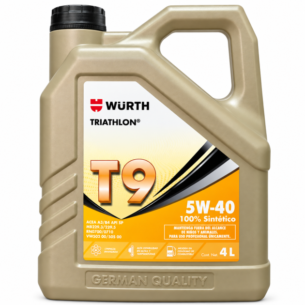 aceite würth triathlon t9 5w40 100% sintético 4 litros