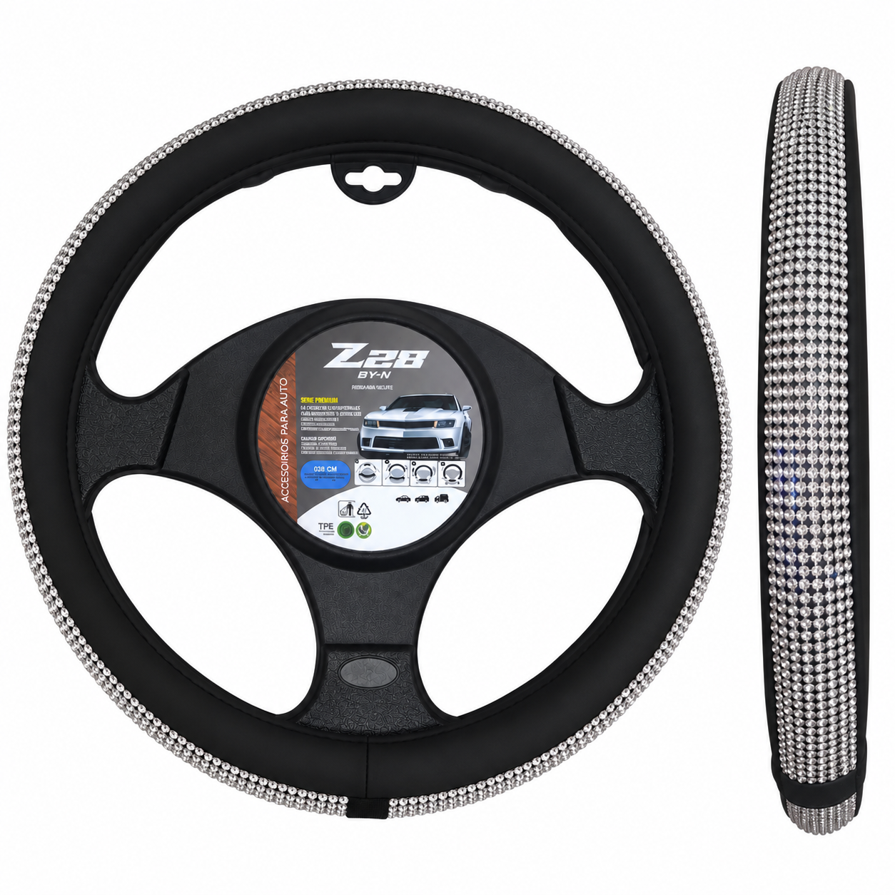 cubre volante negro con tira gris 38 cm cv 007 (copia)