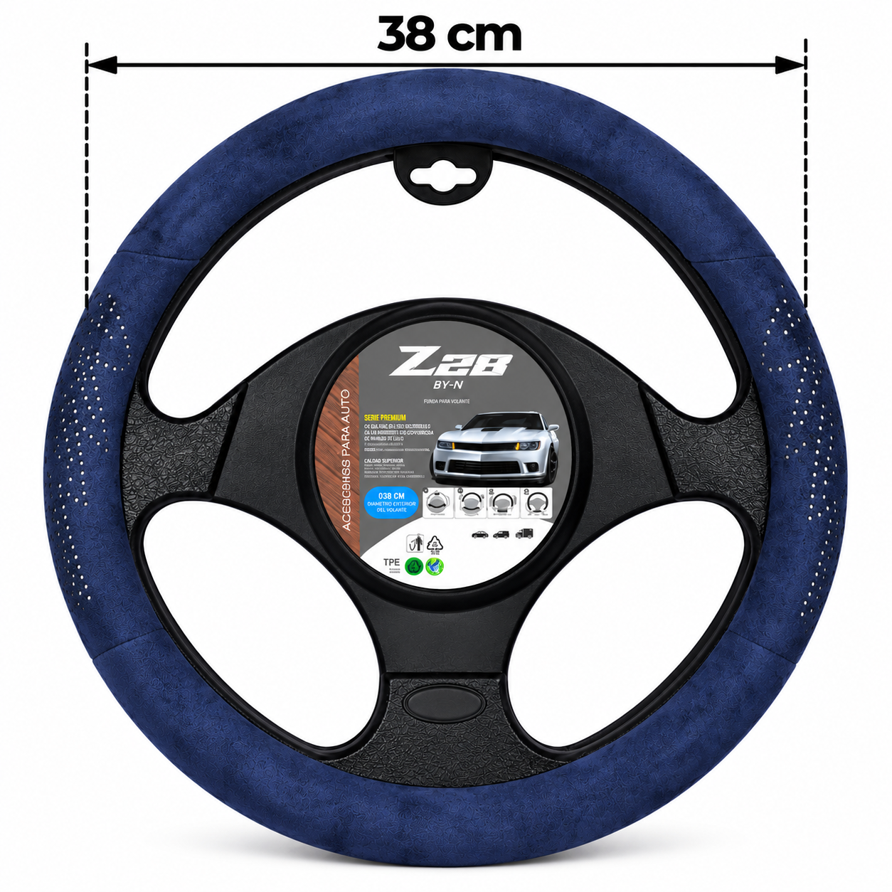 cubre volante azul gamuza 38 cm – cv 013