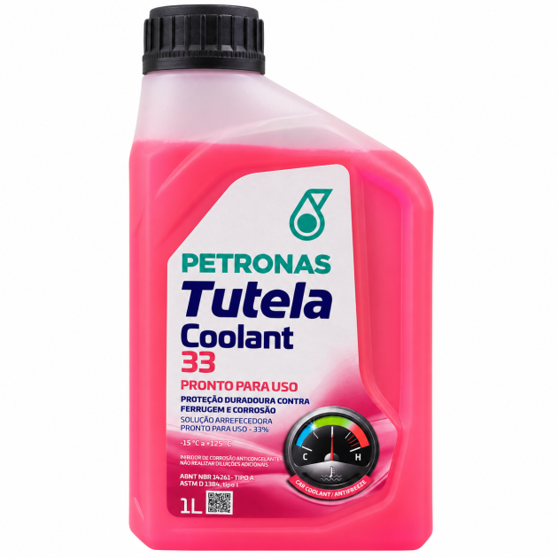 agua refrigerante petronas tutela coolant 33 rosa 1l listo para usar