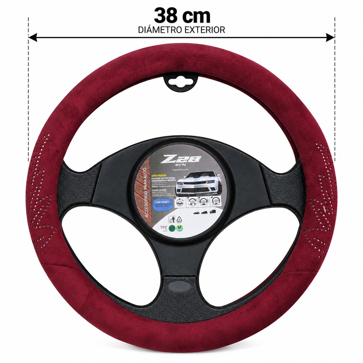 cubre volante bordó gamuza 38 cm cv 014