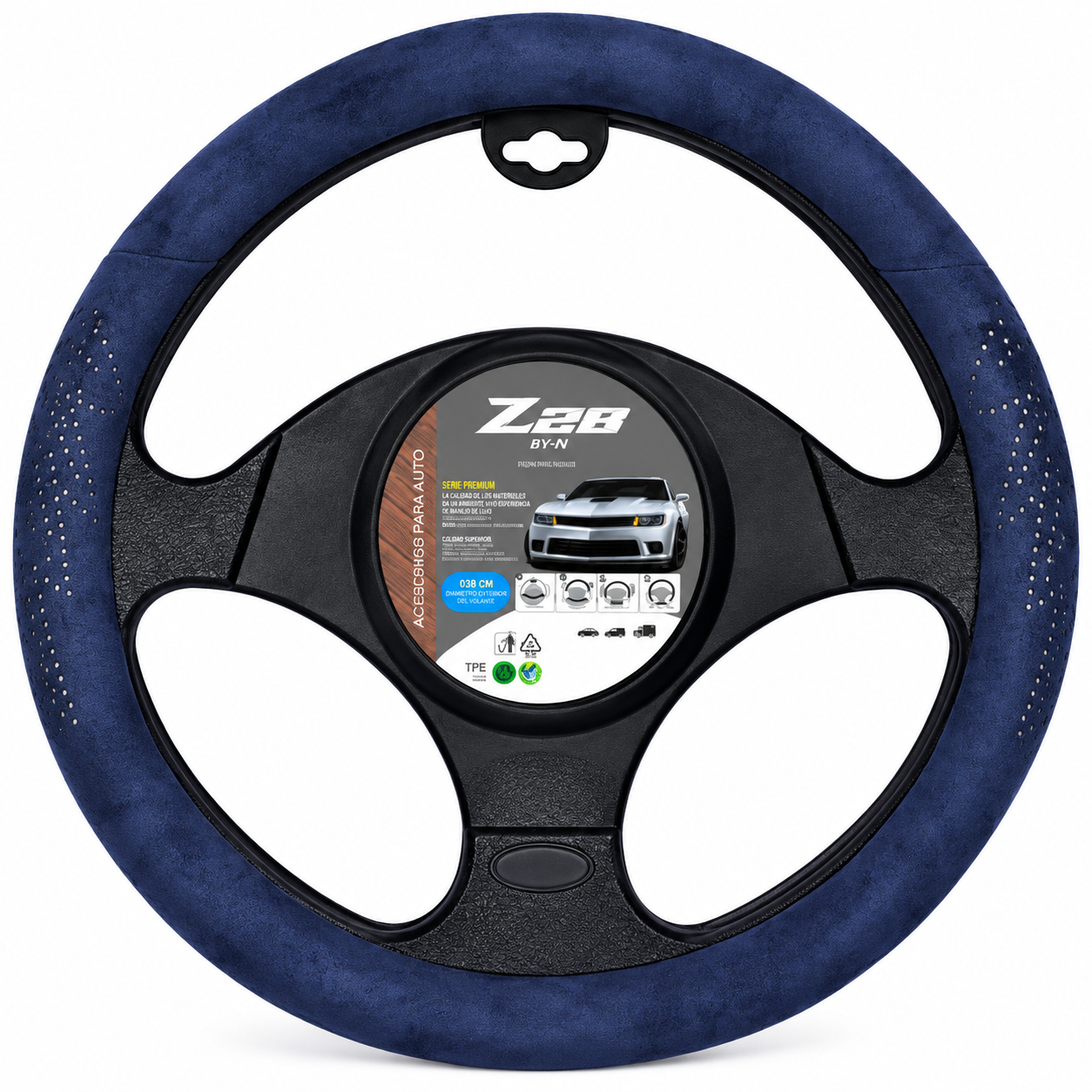cubre volante azul gamuza 38 cm – cv 013