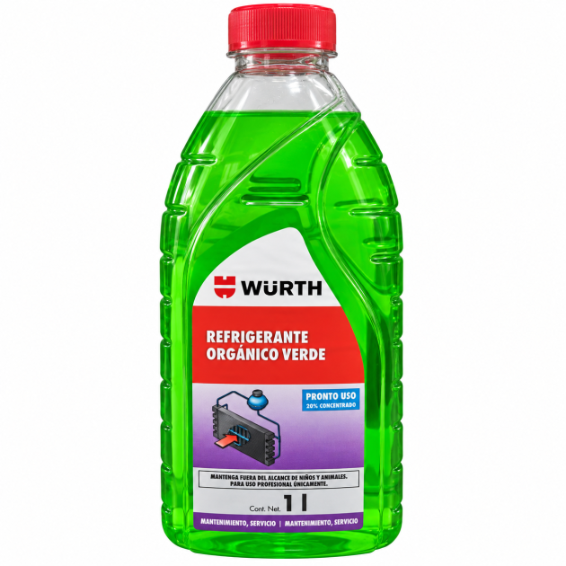 agua refrigerante orgánico verde würth pronto uso 1 litro