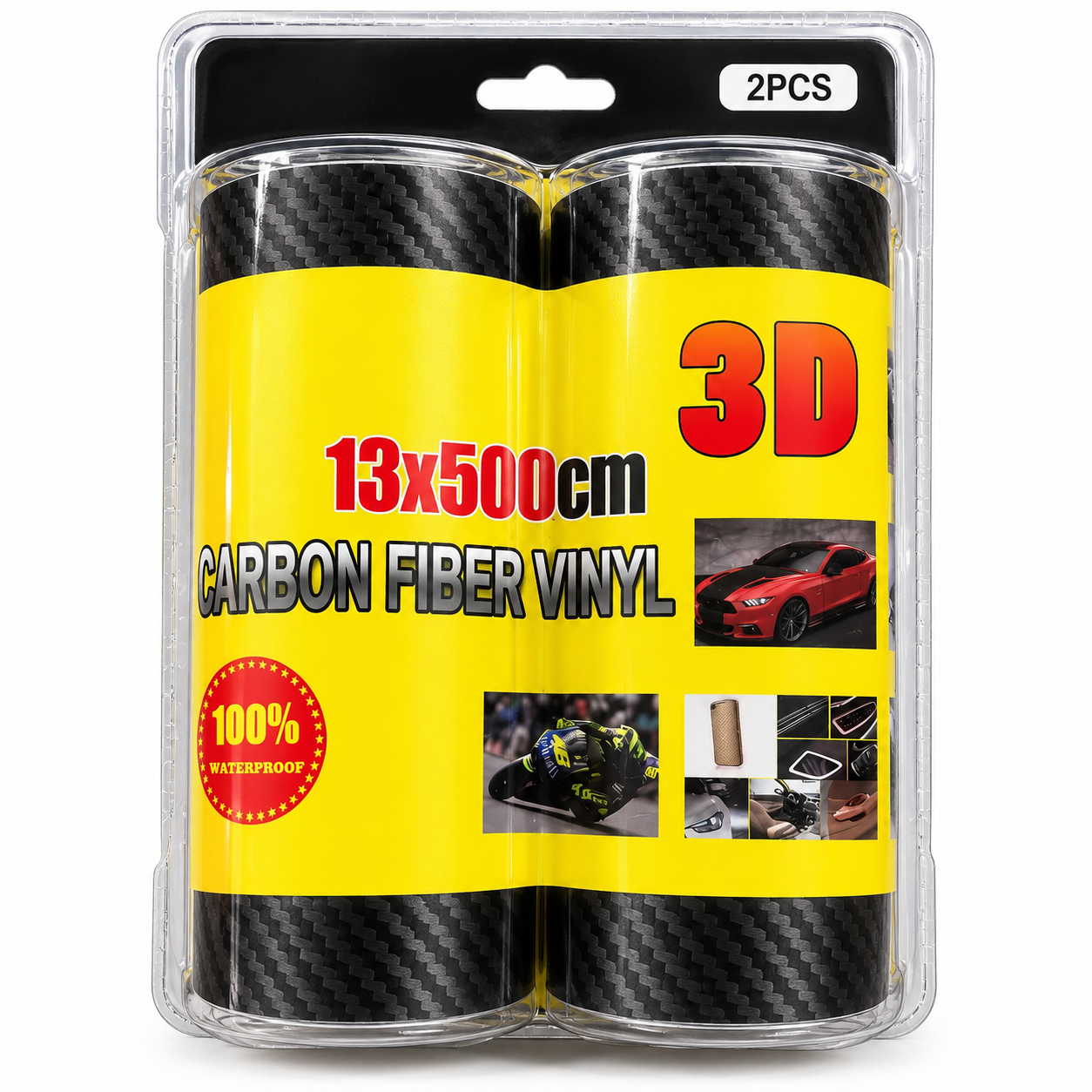 vinilo fibra de carbono 3d 13x500cm x2 autoadhesivo auto