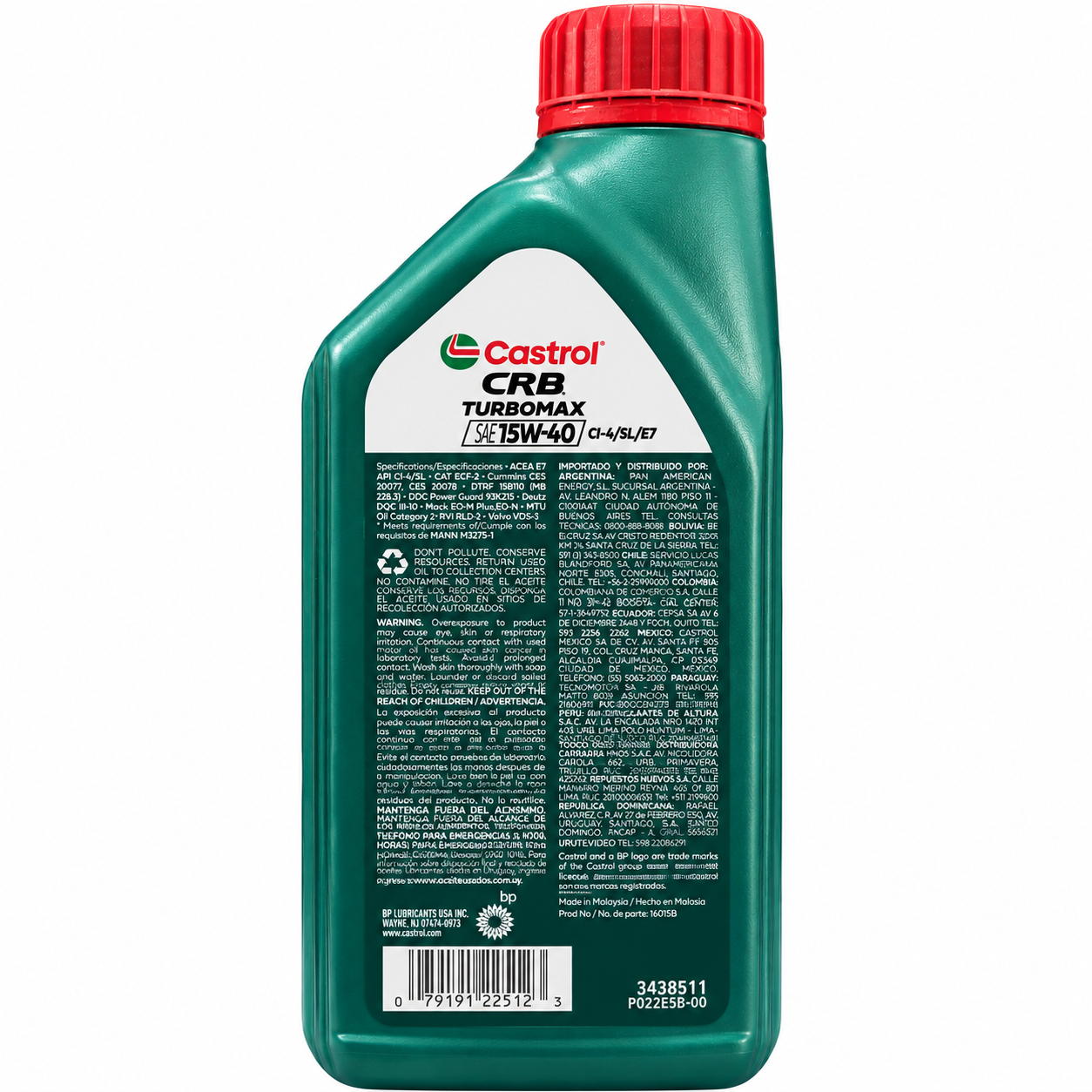 aceite castrol crb turbomax 15w 40 mineral diesel 1 litro