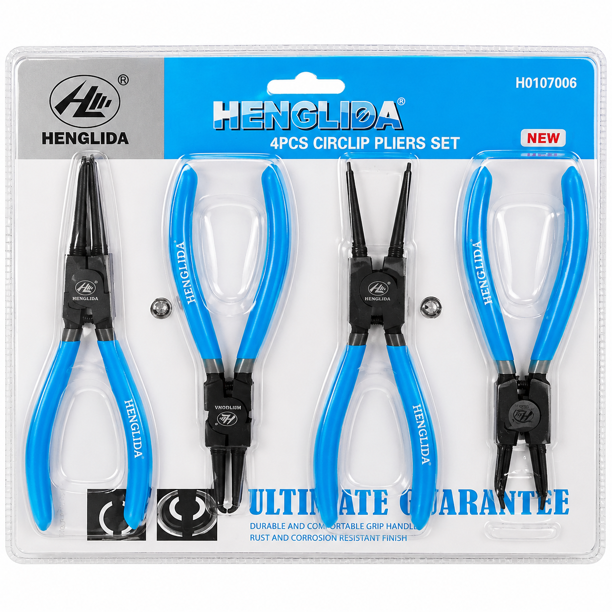 juego 4 pinzas seeger circlip henglida cromo vanadio