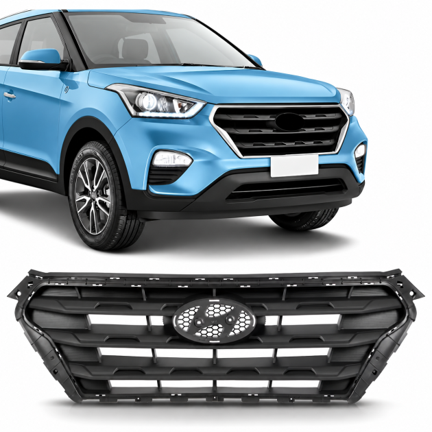 careta negra sin moldura hyundai creta 2017 2018 2019