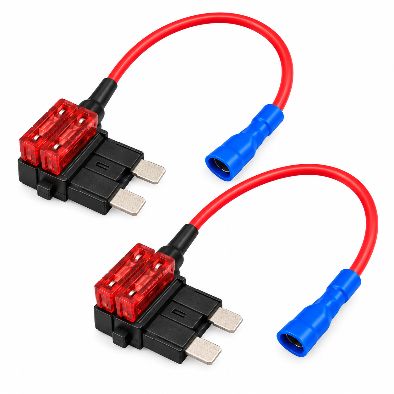 kit 2 adaptadores portafusible automotor + 4 fusibles 10a