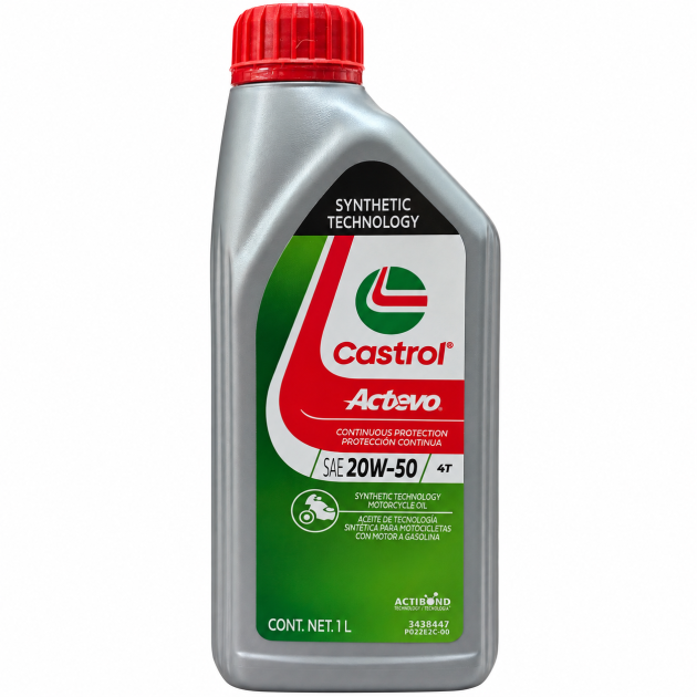 aceite castrol actevo 20w 50 4t moto 1 litro jaso ma2 api sn