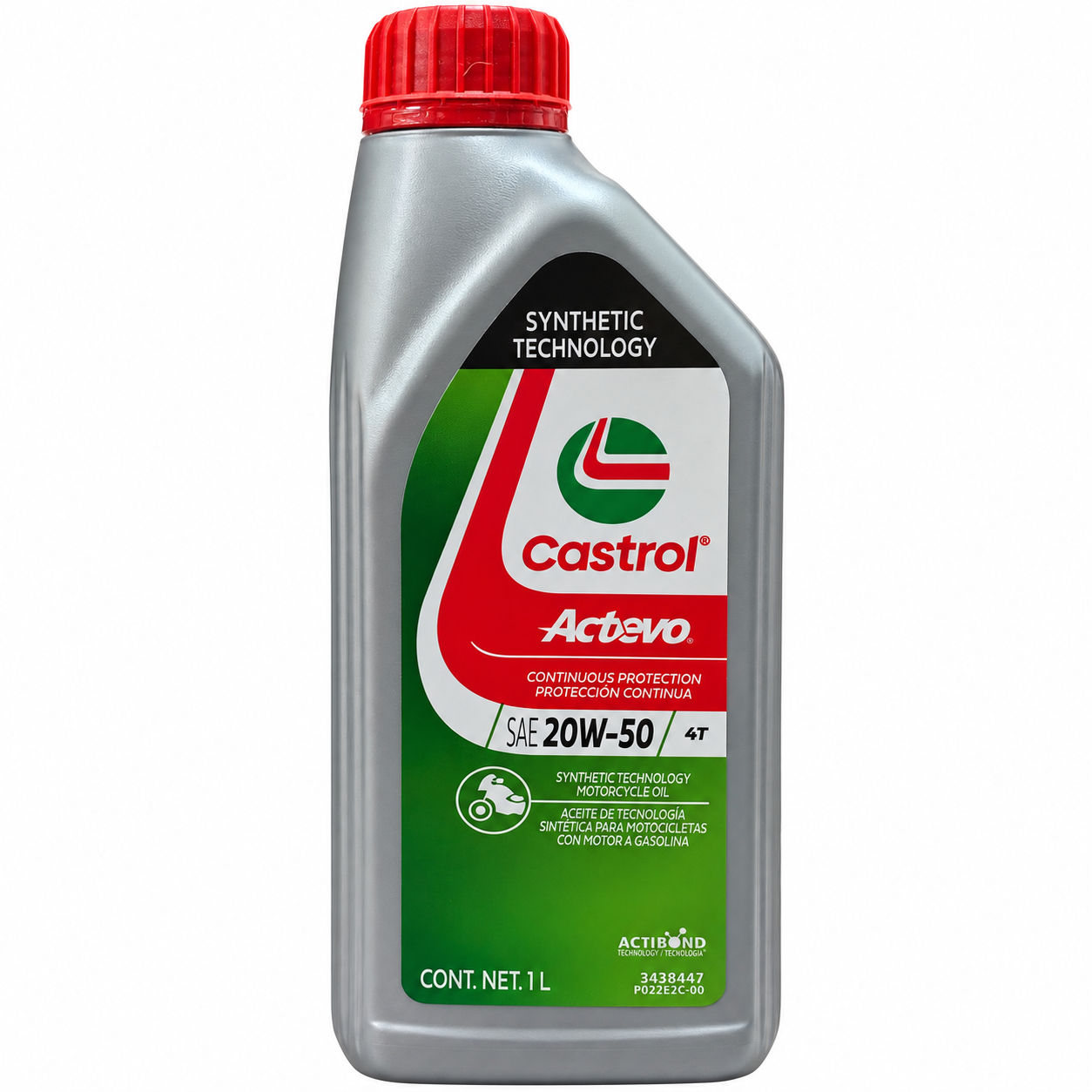 aceite castrol actevo 20w 50 4t moto 1 litro jaso ma2 api sn