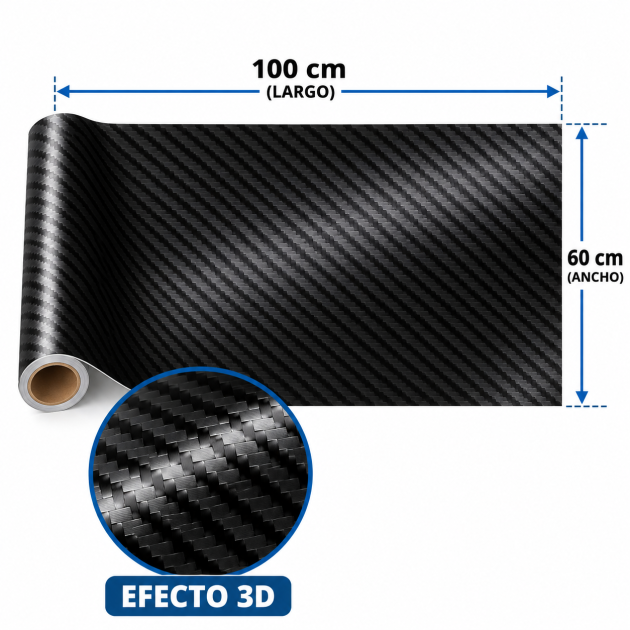 vinilo fibra de carbono 3d 60x100 cm autoadhesivo auto