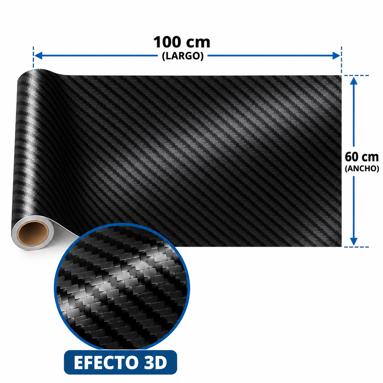 vinilo fibra de carbono 3d 60x100 cm autoadhesivo auto