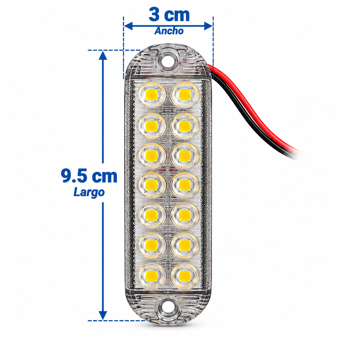 kit x2 faro led flash destellador amarillo 12 80v universal 12 led