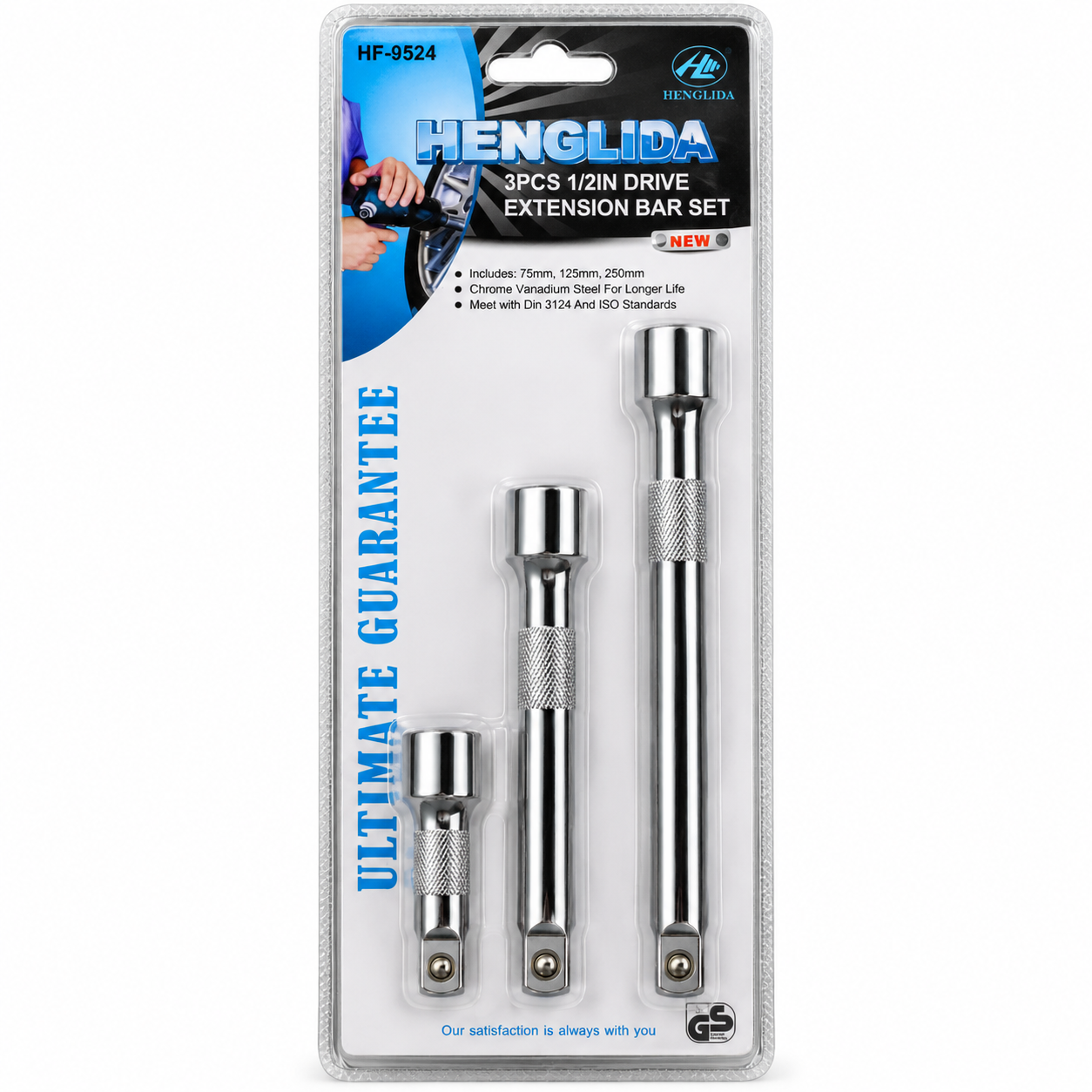 juego extensiones 1/2 henglida 3 piezas 75 125 250mm