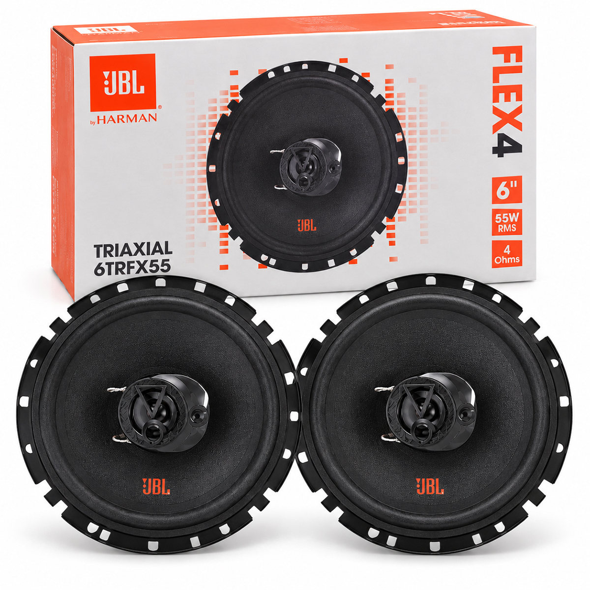 parlantes jbl flex 4 6" triaxiales 55w rms 4 ohms 6trfx55
